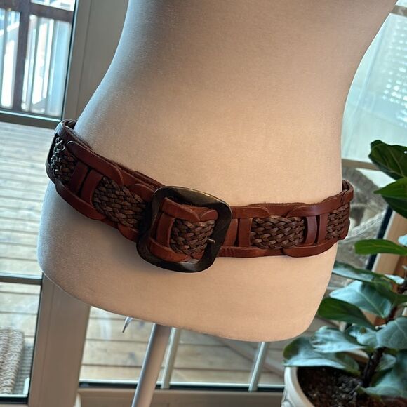 Vintage Levi's Braided Woven Leather Belt - Large - Picture 2 of 7